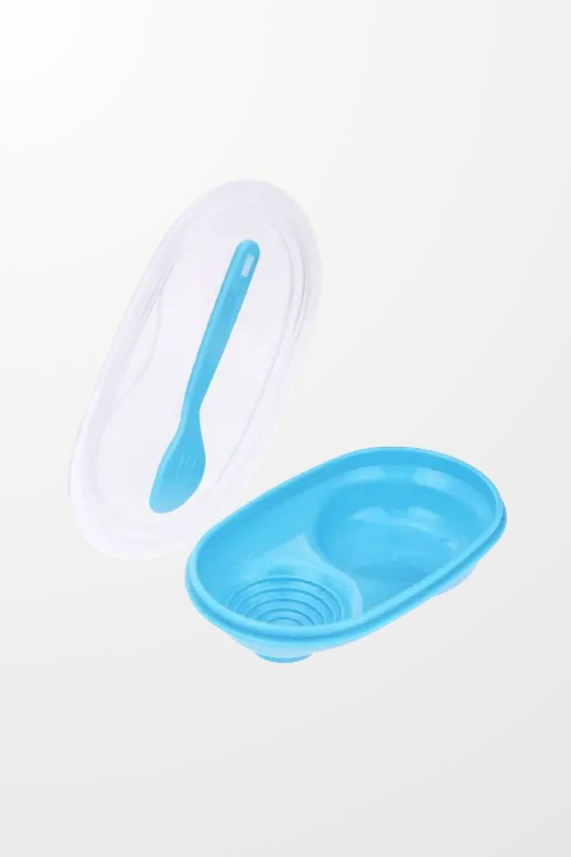 Natur Baby Feeding & Grinder Bowl with Spoon 6m+ (Blue and Pink)